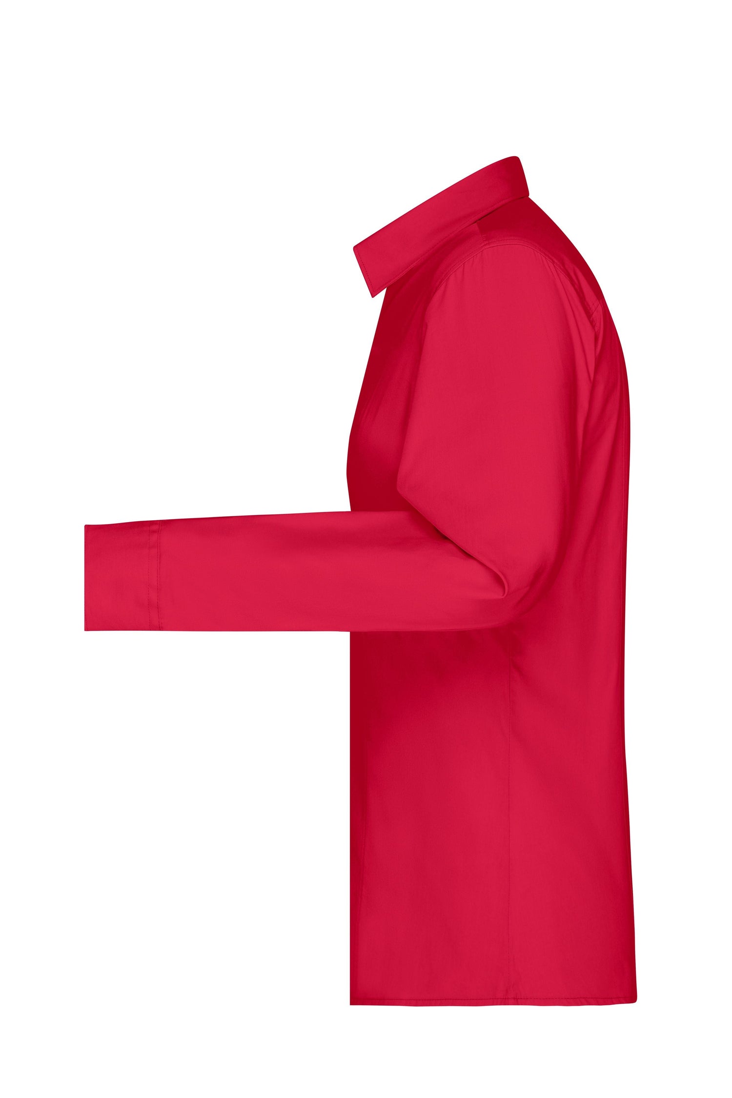 Dames Poplin Blouse lange mouw (Rood)