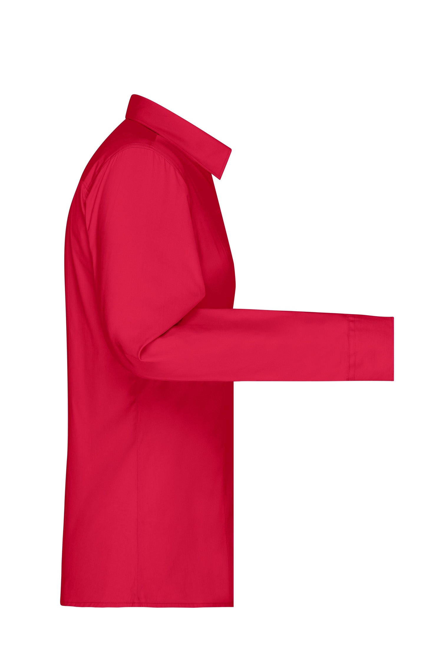 Dames Poplin Blouse lange mouw (Rood)