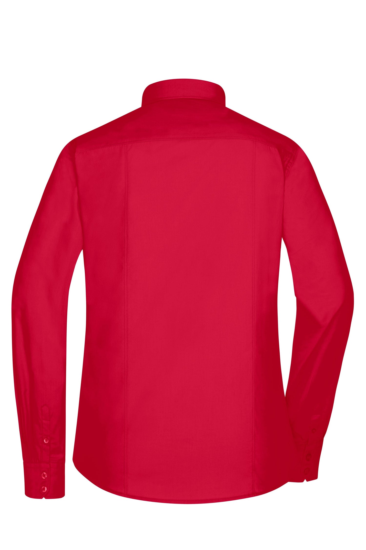 Dames Poplin Blouse lange mouw (Tomatenrood)