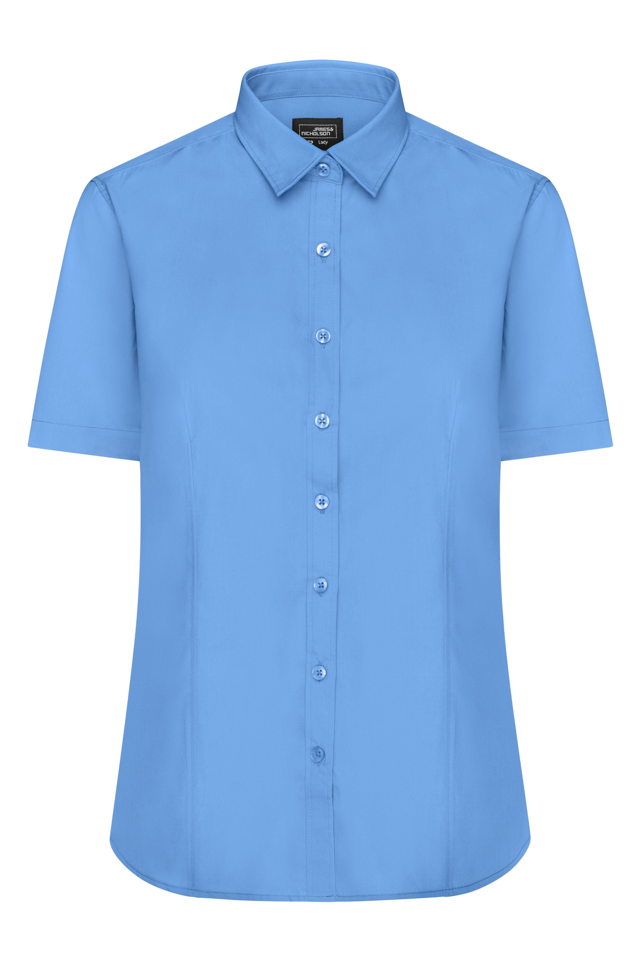 Women Poplin Blouse short-sleeve