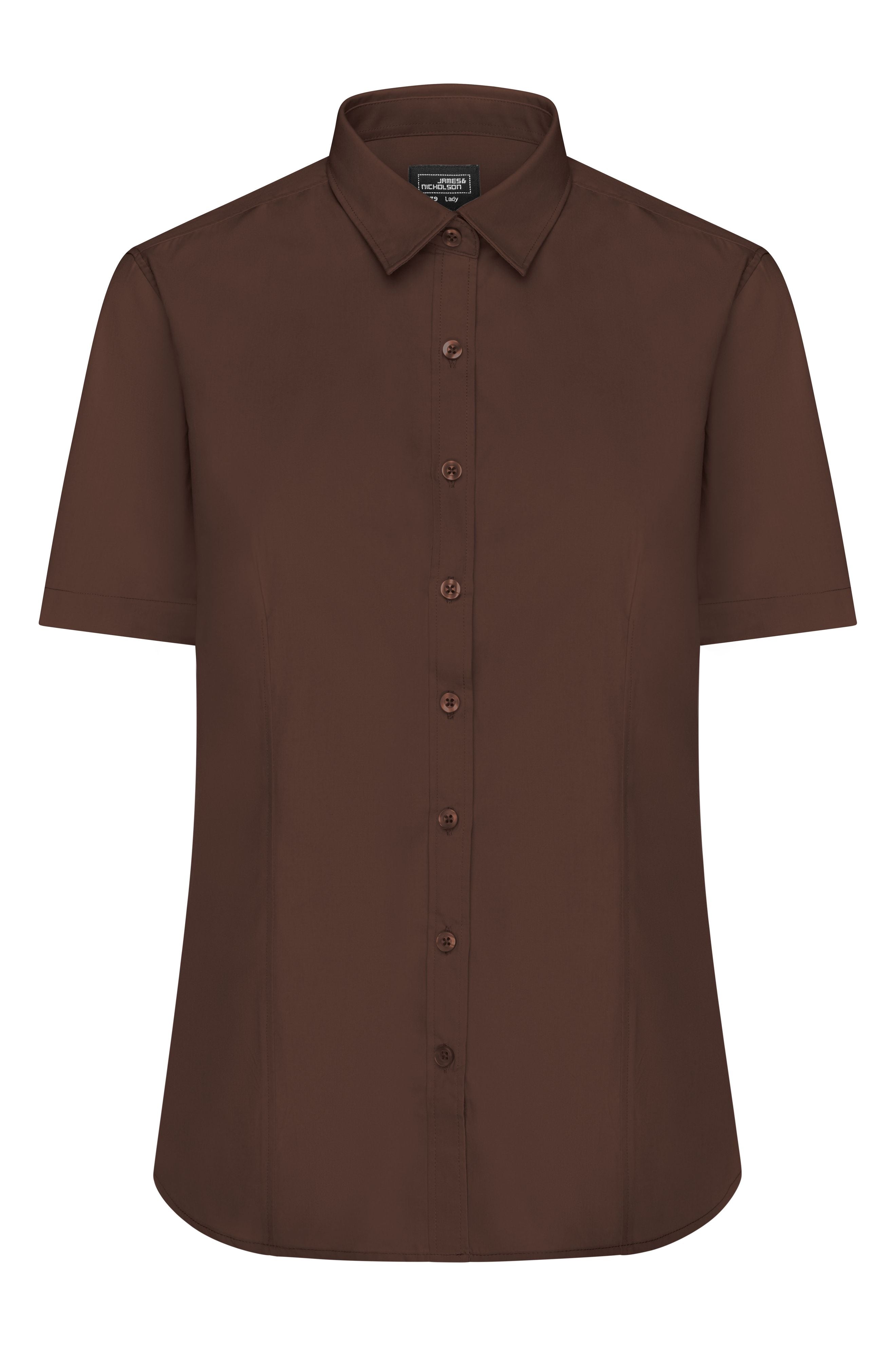 Women Poplin Blouse short-sleeve