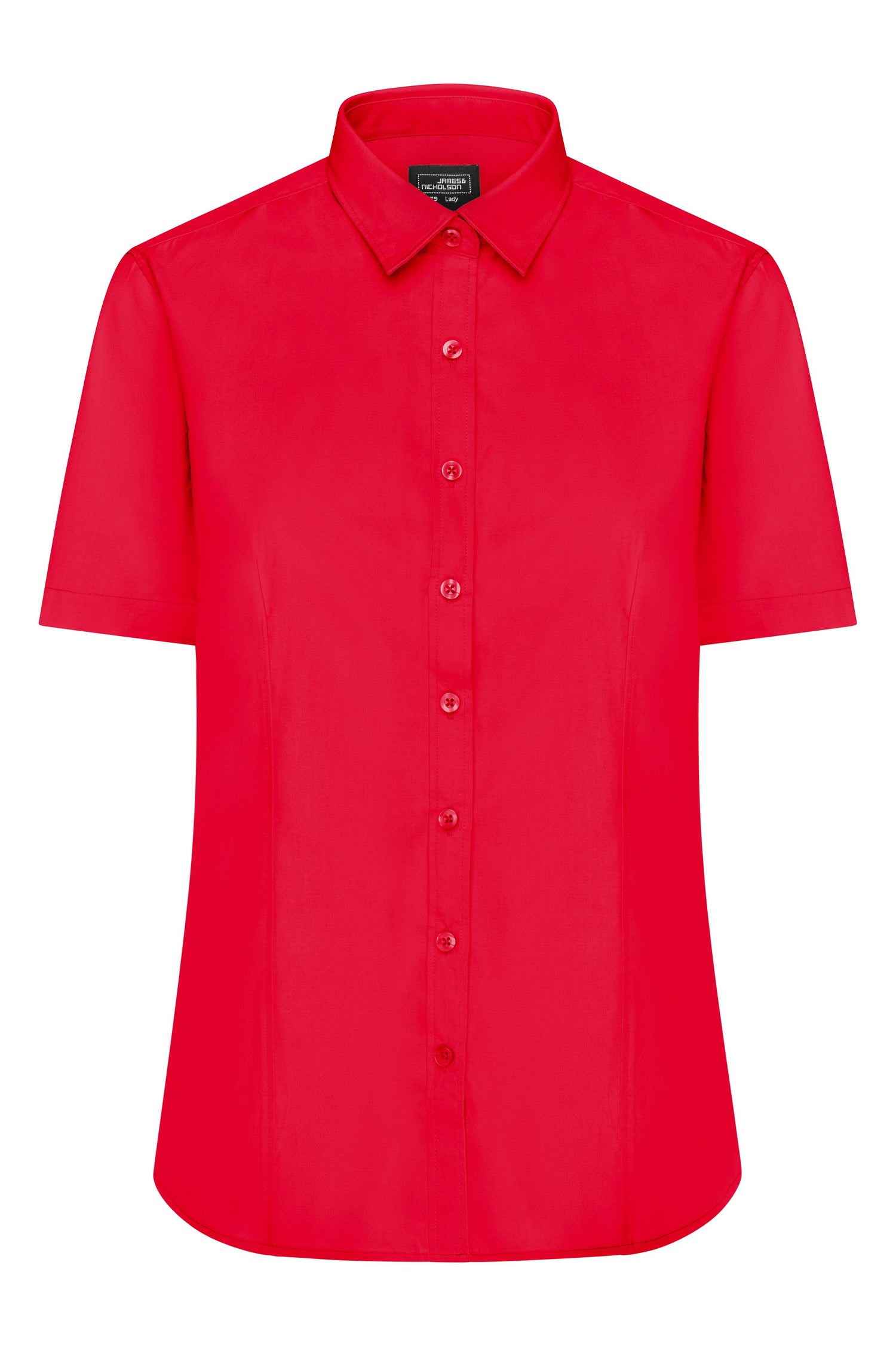 Dames poplin blouse met korte mouwen