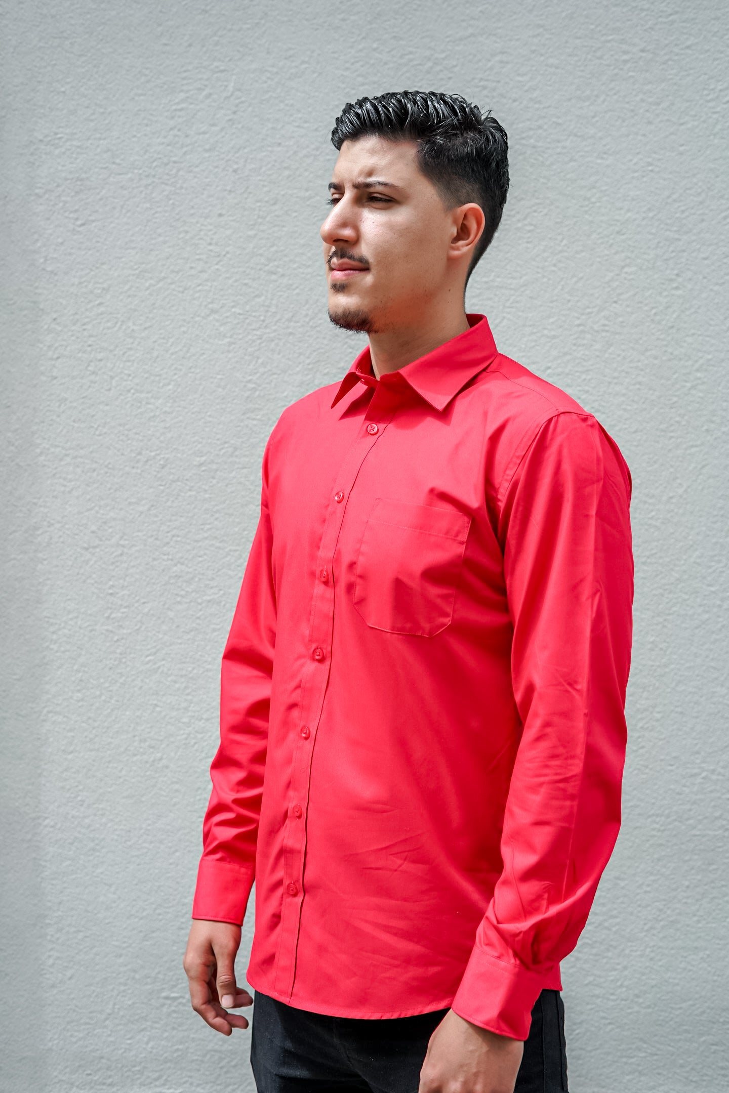 Additional Long Sleeve Poplin Shirt 3-Pack (Carbon &amp; Royal &amp; Red)