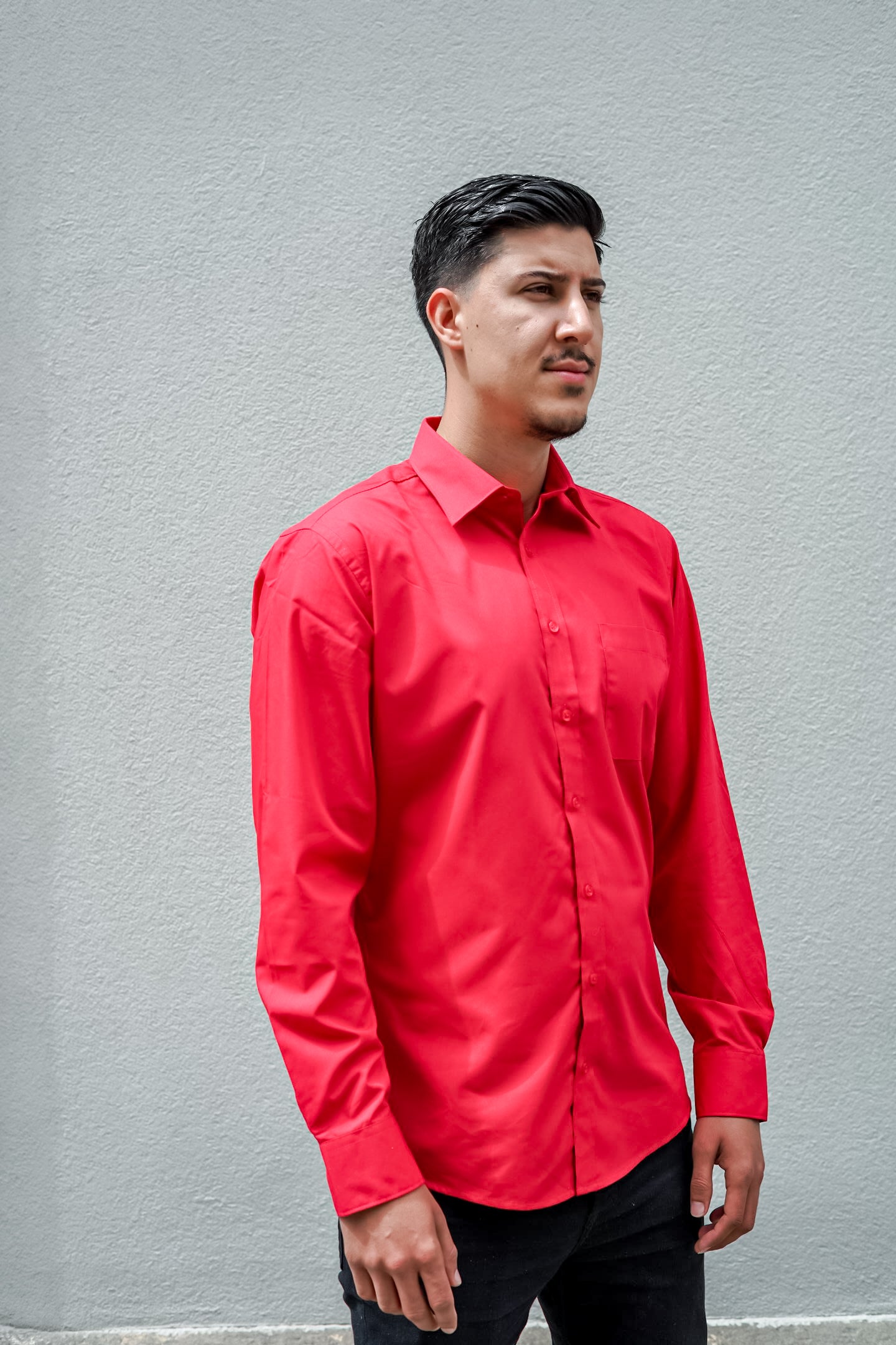 Additional Long Sleeve Poplin Shirt 3-Pack (Carbon &amp; Royal &amp; Red)