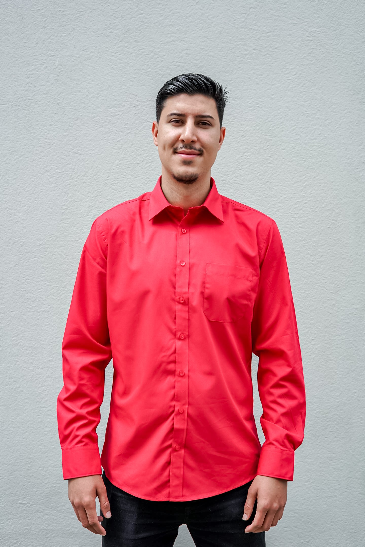 Additional Long Sleeve Poplin Shirt 3-Pack (Carbon &amp; Royal &amp; Red)