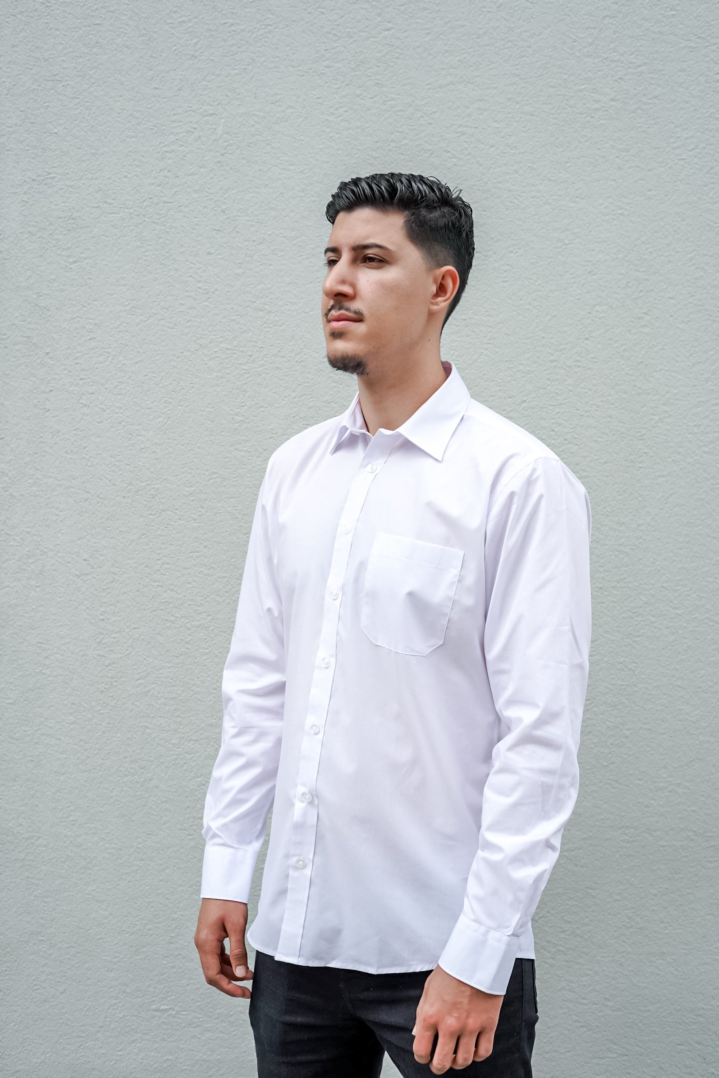 Essential Long Sleeve Poplin Shirt 3-Pack (Black &amp; White &amp; Navy)