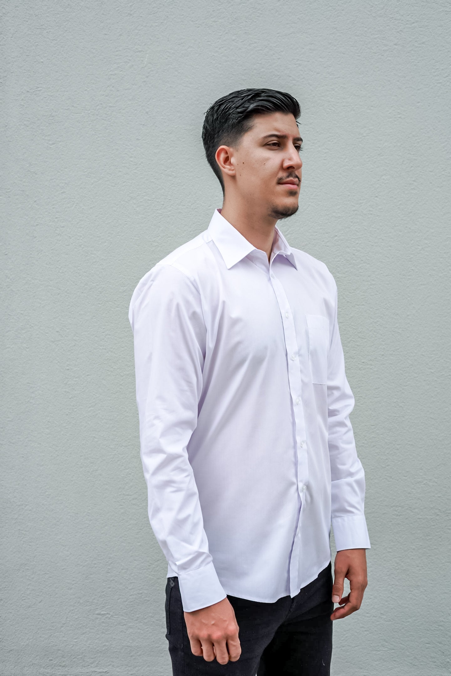 Mens poplin test white