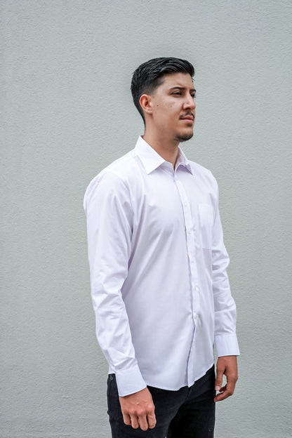 Mens poplin test white