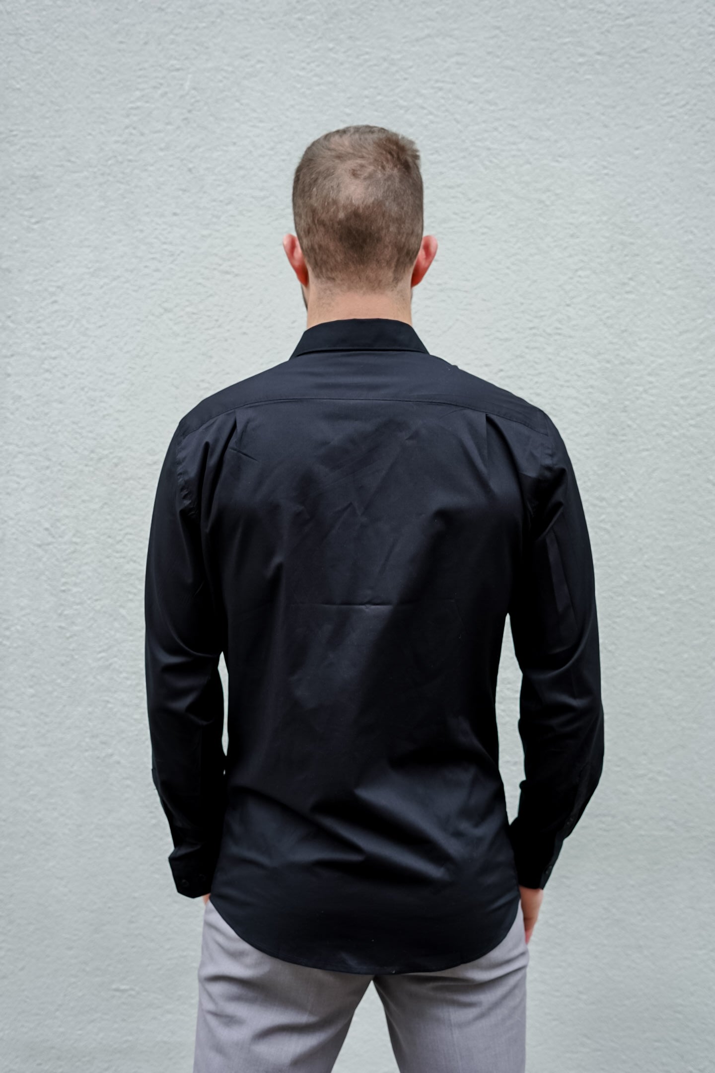 Mens poplin test black