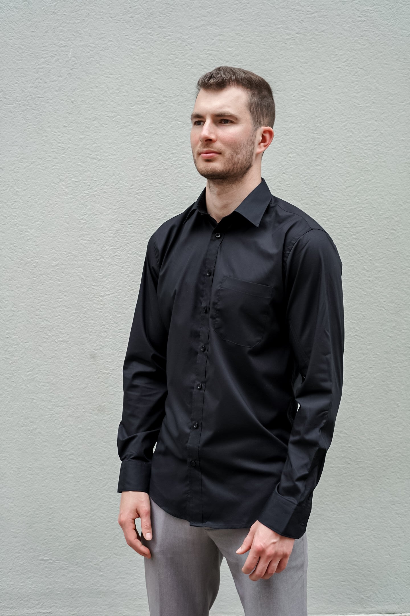 Mens poplin test black