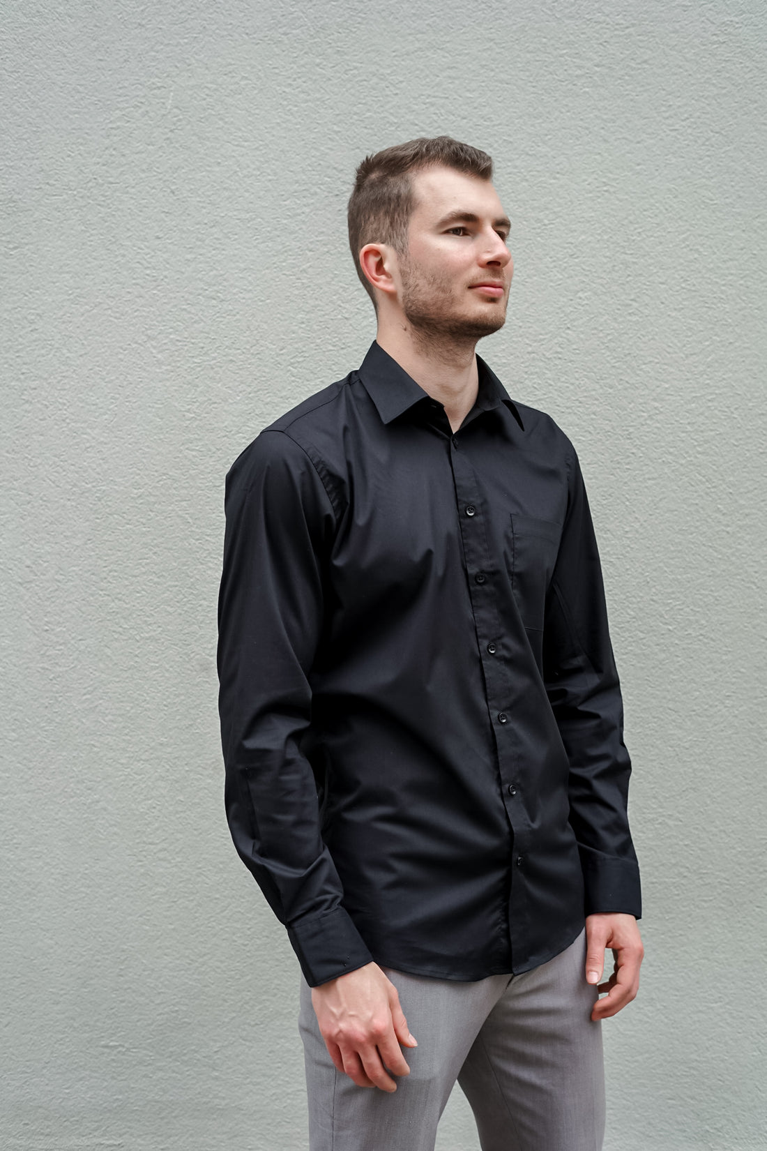 Mens poplin test black