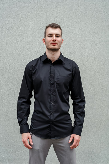 Mens poplin test black